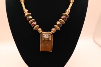 Carol Kent Artisan Signed Copper Tones Necklace