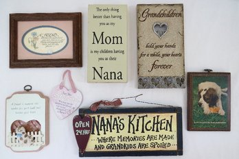 A Group Of 7 Nana / Family Wall Plaques