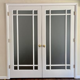 A Set Of Frosted Glass Double Doors - Mission Style - Dining Room