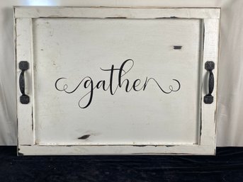 Gather White Distressed Farmhouse Stove Top Cover