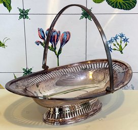 A Nickel Silver Serving Basket