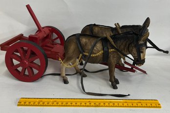 Wooden Carriage With Mules