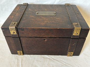 Antique Wooden Cigar Or Curio Box