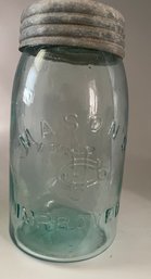 Beautiful Antique Mason's Improved Quart Canning Jar Clyde N.Y Embossed On Back