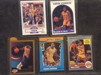 (5) 1989-90 Magic Johnson Cards - M