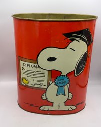 Vintage Snoopy/Charlie Brown Trash Can ~ Cheinco ~ (J)