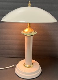 Touch On Table Lamp - Atomic - Flying Saucer UFO - Mushroom - MCM - Off White - 18H X 7.5 Base X 12.75x5 Shade
