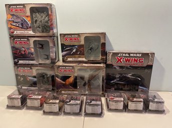 Large Collection Of 14 'star War X-wing Miniature Games' , Miniatures. Unused In The Boxes.