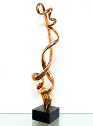 A Polished Bronze Abstract Figural Sculpture On Marble Base By Antonio Grediaga Kieff (Spanish, B. 1936)