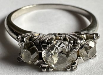 Vintage Platinum & Diamond Ring, Size 7