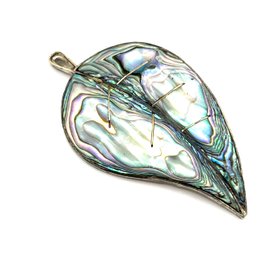 Vintage Sterling Silver Abalone Leaf Pin/brooch