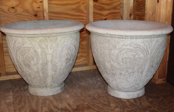 Campania International Arabesque Cast Stone Planter Pair  #1