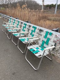 Lot Of 6 Vintage Sunbeam Webbed Aluminum Folding Chairs