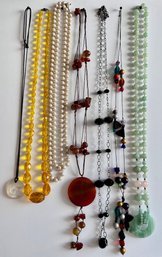 7 Necklaces: 1940s Gold Crystal, Jadeite & More