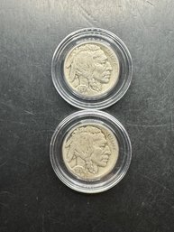 2 Buffalo Nickels 1936, 1936-D