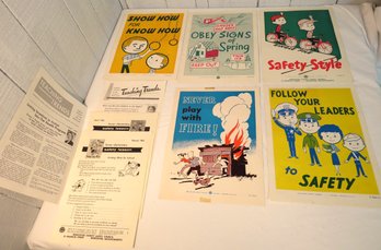 Vintage 1960s Set 5 Teaching Trends School Safety Council Posters