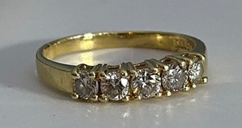 Beautiful Vintage Estate 18k (00.90) 5  Diamond Ring .68 TCW Size 9