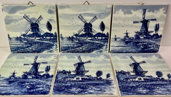 Vintage Handpainted Delft Ceramic Tiles (12)