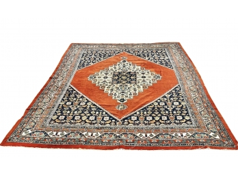 (8.25' X 10')red And Navy Blue Antique Persian Rug