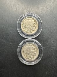 2 Buffalo Nickels 1937, 1937-D