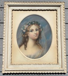 Framed Pastel Portrait Of Victorian Woman