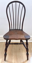 Antique Karpen Furniture Windsor Chair With Rush Woven Seat