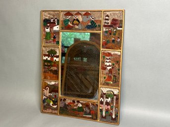 A Beautiful Handpainted Mexican Village Mirror