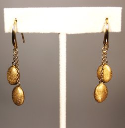 Gold Over Sterling Silver Hallmarked Pierced Drop Earrings