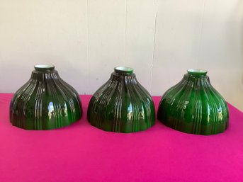Vintage Green And White Lamp Shades Set Of 3