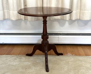 A Vintage Pedestal Side Table In Cherry