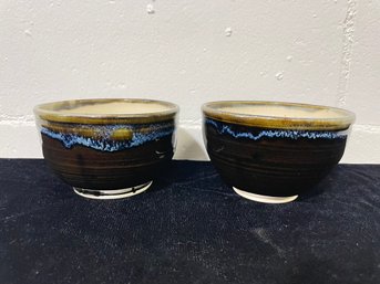 Pair Of Studio Art Pottery  Bowls