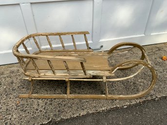 Antique Childs Wooden Sled, Second Half 19th Century