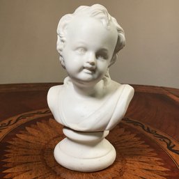 Adorable Small Parian Ware Bust Of Child / Baby - No Damage - Very Cute Piece - Measures 7' Tall - Lovely !