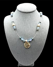 Sterling Silver Beaded With Ornate Pendant Necklace