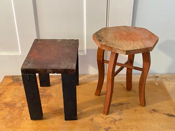 Pair Of Small Antique Stools