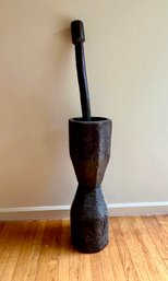 Solid Wood Oversized Mortar And Pestle  - 30'H
