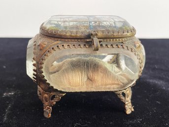 Victorian Beveled Glass Jewelry Casket