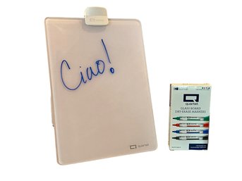 Quartet Glass Desktop Easel & Glass Board With Dry - Erase Markers