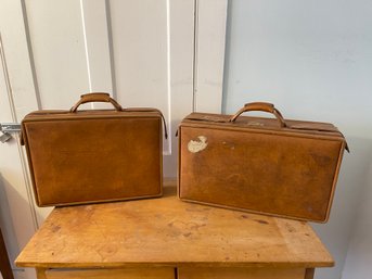 Pair Of Hartman Leather Suitcases