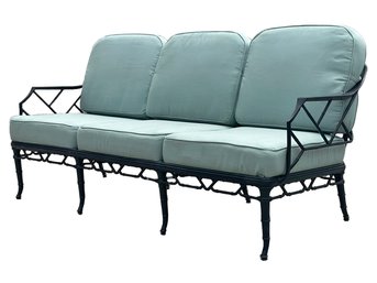 A Vintage Cast Aluminum Sofa With Sunbrella Cushions From The 'Calcutta,' Line By Brown Jordan