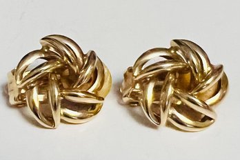 VINTAGE SIGNED NABCO 14K GOLD CLIP-ON EARRINGS