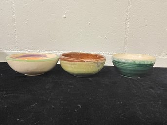 Set Of Hand Thrown Studio Art Pottery Bowls