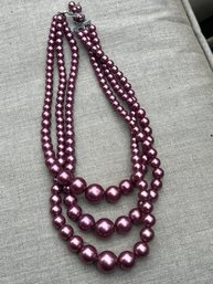 Vintage  Purple Beaded Necklace