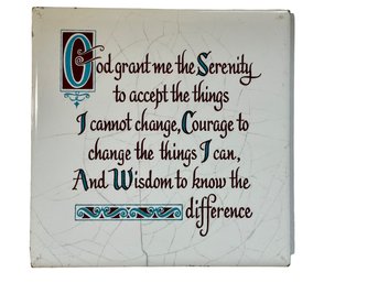 Serenity Prayer Tile With Cork Back By Screencraft 6x6