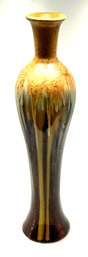 Vintage Drip Glaze Red & Brown Pottery Vase