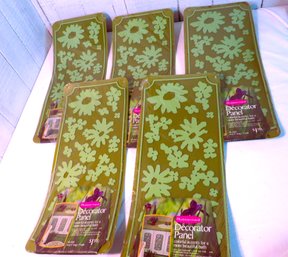 Vintage Rubbermaid Flower Power Hippie Decorator Panels Green