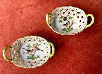 Pair Herend Rothschild Open Nut Dishes