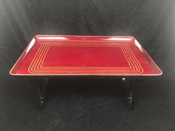 Red Lacquer Swing Leg Serving Tray