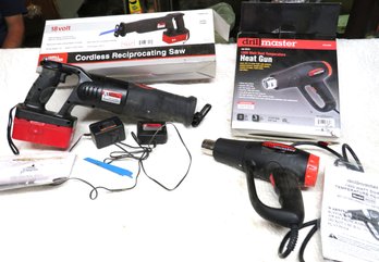 Cordless Drill Master Reciprocating Saw 18V Battery Power, Corded 1500 Watt Heat Drill Gun