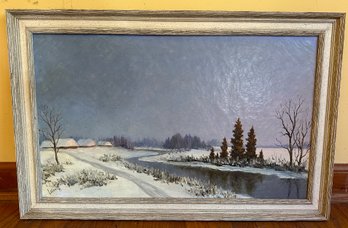 New England Winterscape Signed Lebedeff
